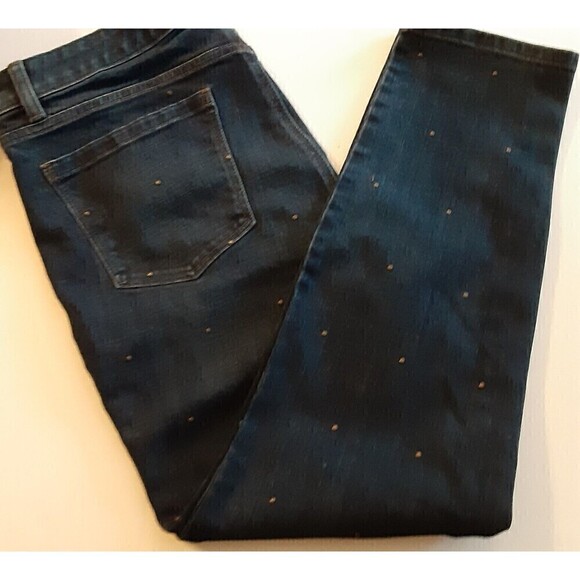Talbots Studded Women's Size 12P Simply Flattering 5-Pocket Dark Wash Blue Jeans - Picture 4 of 8